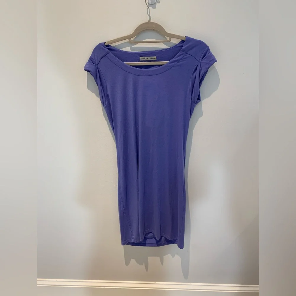 Athleta Charisma Women's Purple Knit Dress~ Peek‎ A Boo Back Size Medium - Picture 9 of 11